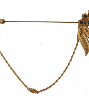 Dolce & Gabbana Gold Tone 925 Sterling Silver Crystal Chain Brooch