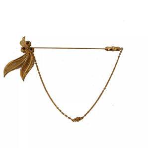 Dolce & Gabbana Gold Tone 925 Sterling Silver Crystal Chain Brooch