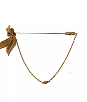 Dolce & Gabbana Gold Tone 925 Sterling Silver Crystal Chain Brooch