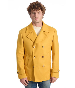 Roberto Pepe Luxury Yellow Wool Men Jacket