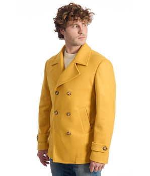 Roberto Pepe Luxury Yellow Wool Men Jacket