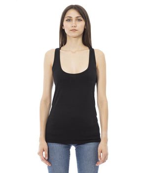 Just Cavalli Black Viscose Tank Top