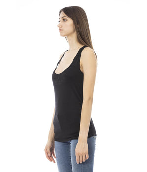 Just Cavalli Black Viscose Tank Top