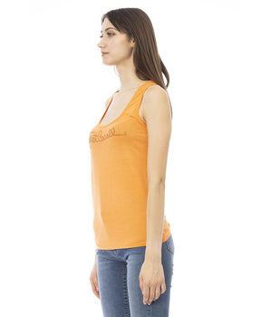 Just Cavalli Orange Viscose Tank Top
