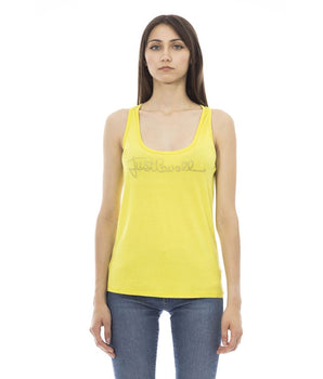 Just Cavalli Yellow Viscose Tank Top