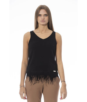 Baldinini Trend Black Wool Women Tank Top