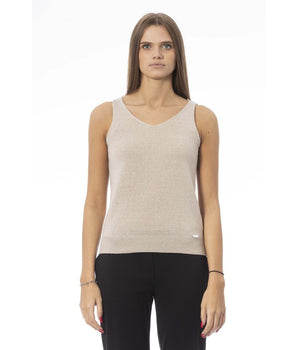 Baldinini Trend Beige Fabric Tank Top