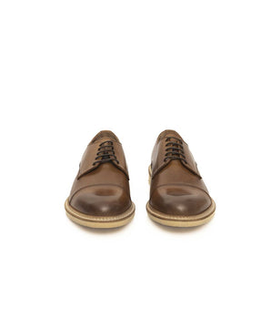 Cerruti 1881 Brown Calfskin Men Derby Shoe