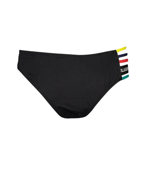 Karl Lagerfeld Black Elastane Swimwear