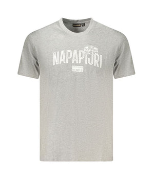 Napapijri Gray Cotton Men T-Shirt