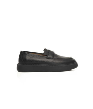 Cerruti 1881 Black Leather Men Loafer