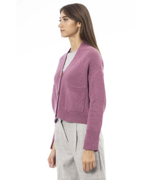 Alpha Studio Multicolor Merino Wool Women Cardigan