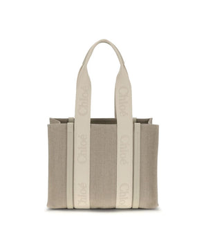 Chloé Beige Linen Shoulder Bag