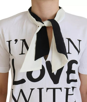 Dolce & Gabbana White Cotton LOVE Print Top Blouse T-shirt