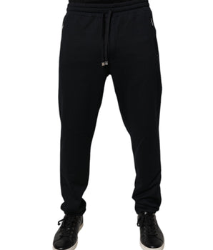 Dolce & Gabbana Blue Cotton Jogger Jogging Men Trouser Pants