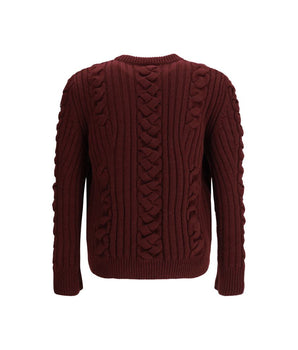 Alexander McQueen Bordeaux Fur Cashmere Sweater