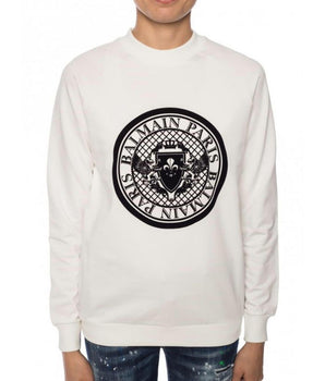 Balmain White Cotton Sweatshirt