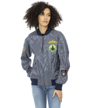 Mr&Mrs Italy Light Blue Polyamide Women Bomber Jacket