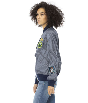 Mr&Mrs Italy Light Blue Polyamide Women Bomber Jacket