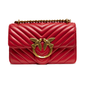 PINKO Red Mini Love Bag One Chevron
