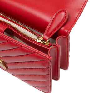 PINKO Red Mini Love Bag One Chevron