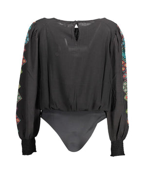 Desigual Black Elastane Bodysuit