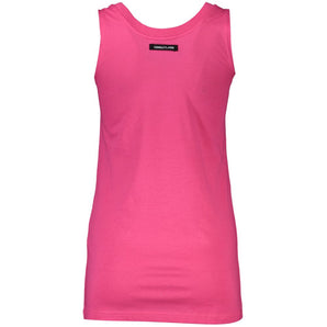 Cavalli Class Pink Cotton Tank Top