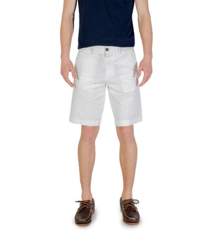 Borghese White Cotton Bermuda Shorts