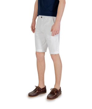 Borghese White Cotton Bermuda Shorts