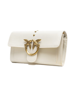 PINKO White Leather One Simply Love Mini Bag