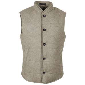 Made in Italy Beige Wool Sleveless Jacket
