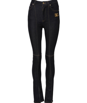 Dolce &amp; Gabbana Blue Cotton High Waist Skinny Denim Jeans