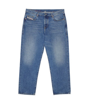 Diesel Blue Cotton Relaxed Fit Jeans