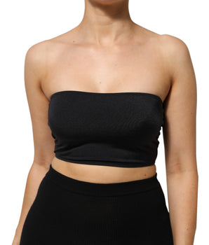 Dolce &amp; Gabbana Black Nylon Blend Bandeau Strapless Tube Top