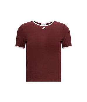 Courrèges Bordeaux Cotton T-Shirt