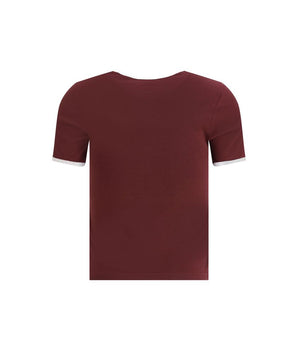Courrèges Bordeaux Cotton T-Shirt