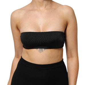 Dolce & Gabbana Black Nylon Blend Bandeau Strapless Tube  Top