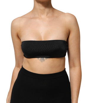 Dolce &amp; Gabbana Black Nylon Blend Bandeau Strapless Tube Top