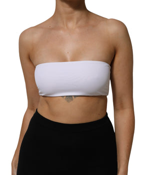 Dolce &amp; Gabbana White Nylon Blend Bandeau Strapless Tube Top
