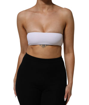 Dolce &amp; Gabbana White Nylon Blend Bandeau Strapless Tube Top