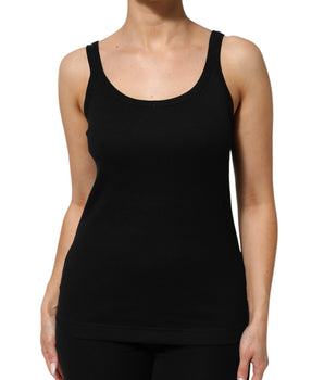 Dolce & Gabbana Black Cotton Sleeveless Women Tank Top