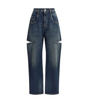 Margiela Blue Cotton High-Waisted Jean