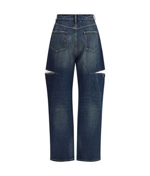 Margiela Blue Cotton High-Waisted Jean
