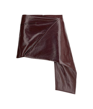 Courrèges Bordeaux Cotton Mini Skirt