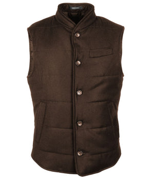 Made in Italy Brown Wool Sleveless Jacket