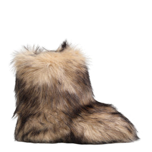 Dolce & Gabbana Brown Faux Skim Ski Fur Men Short Boots Shoes