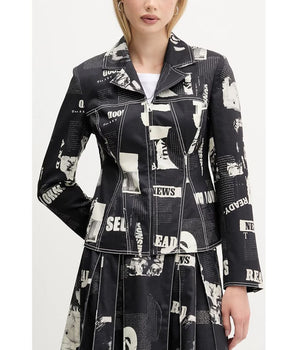 Desigual Black Cotton Jackets & Coat
