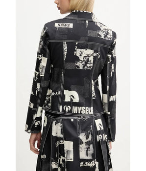 Desigual Black Cotton Jackets & Coat