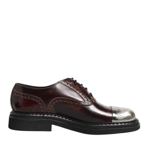 Dolce & Gabbana Brown Leather Lace Up Dress Men Oxford Shoes