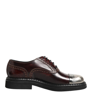 Dolce & Gabbana Brown Leather Lace Up Dress Men Oxford Shoes